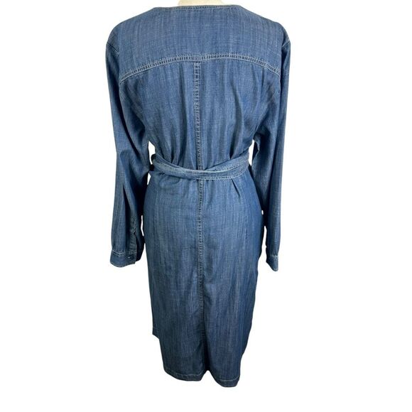 Pendleton Denim Chambray Wrap Dress Pockets Long Sleeve Classic Preppy Size 1X - Picture 7 of 10
